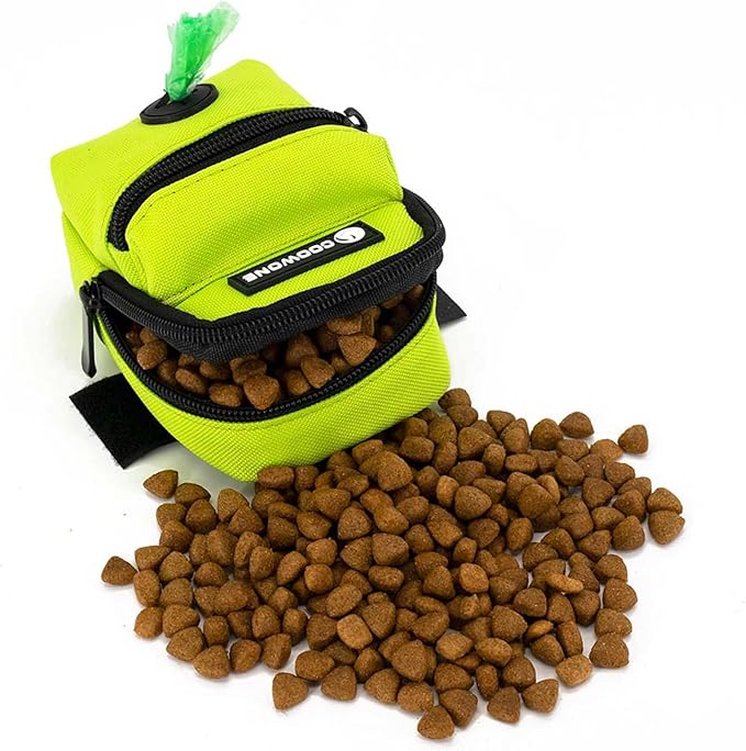 Dog Treat Pouch Dog Poop Bag Holder for Leashes, Pets Snack Container With Inner Small Bag, Puppy Supplies Perfect for Training and Walking - Hands Free Dog Waste Bag Dispenser -Dog Travel Accessories