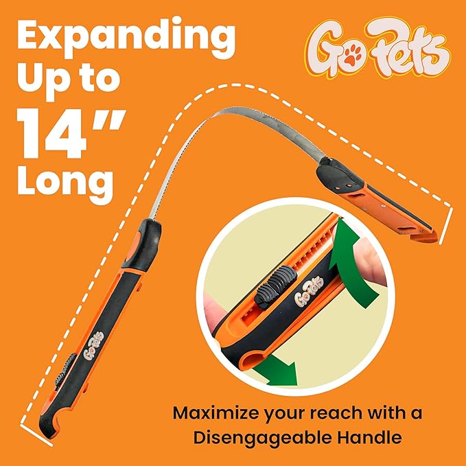GoPets Deshedding Blade Rake, Adjustable Professional Dematting Grooming Tool, Stainless Steel Blades, Fur Removal Comb for Shedding, Comfortable Handle, Suitable for Cats & Dogs