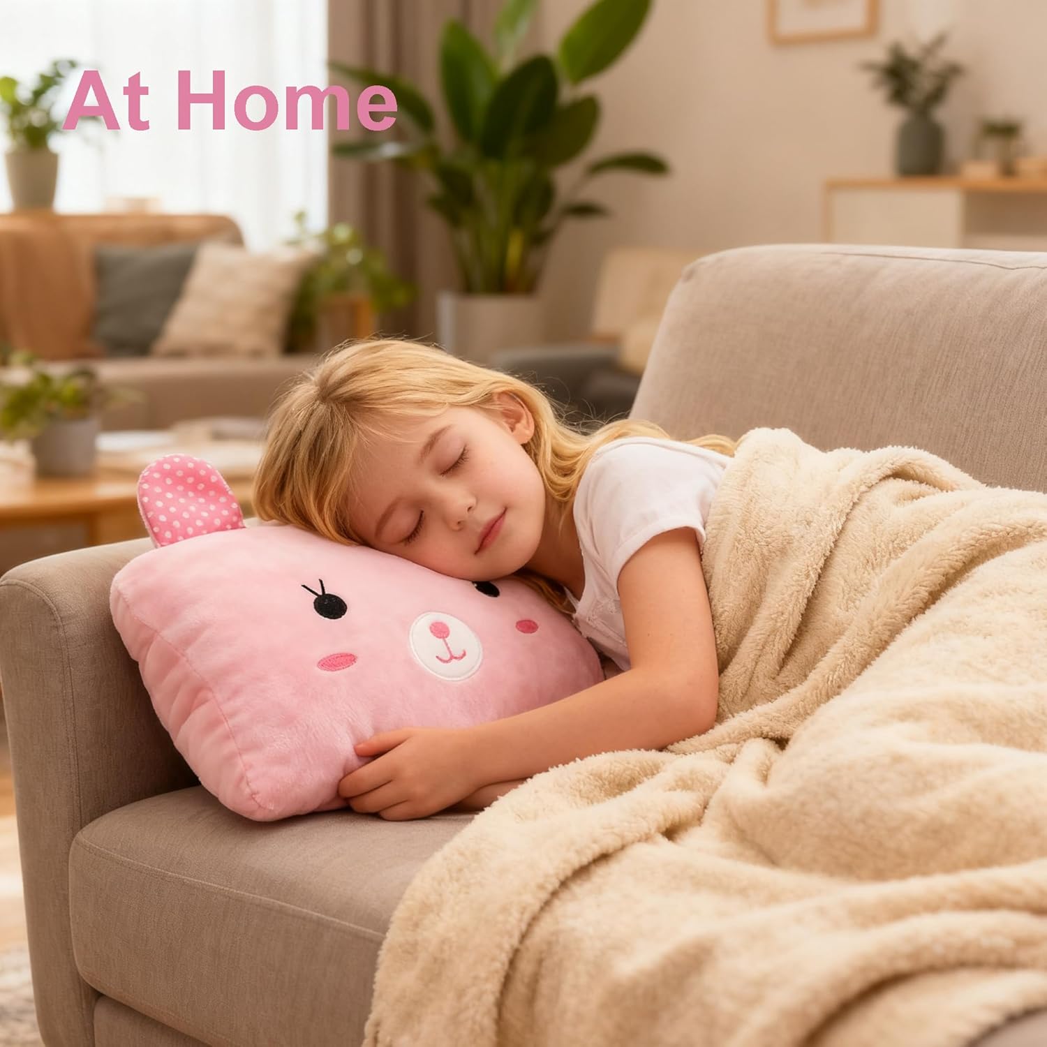 Winter Kids Cartoon Hand Pillow Hand Warmer，Arm Support for Napping，Soft Cotton Travel Essentials for Children