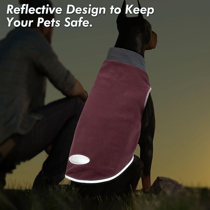 cyeollo 2 Pack Dog Sweater Fleece Vest Pullover Dog Sweatshirt Reflective Lightweight Pet Clothes for Large Dogs Girl Pet Apparel Size XXXL Pink & Grey