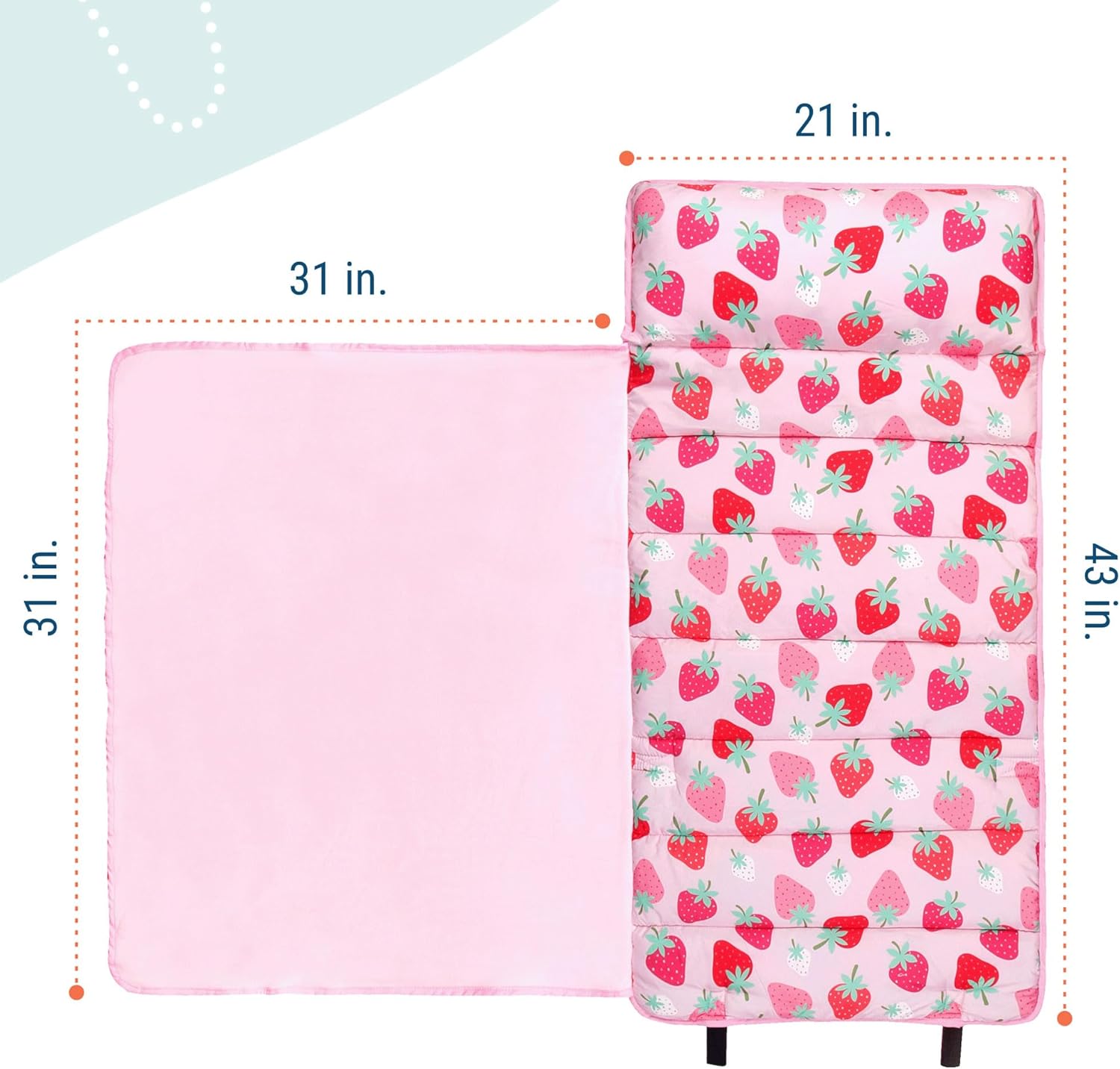 Wildkin 43-inch Kids Nap Mat – Soft Microfiber Toddler Sleeping Mat with Pillow