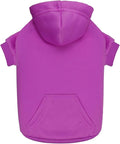 Purple Dog Hoodie Sweatshirt with Pocket - Soft Brushed Fleece Dog Clothes for Small Dogs (XS)