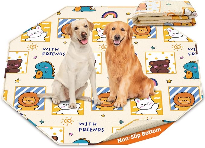 PJYuCien Washable Pee Pads for Dogs 1 Pack, 67" x 26" Octagonal Reusable Pee Pads for Dogs, Leak-Proof Pet Training Pads, Puppy Pads for Non-Slip, Designed for 24/30/36/42'' Width 8 Panels Pen