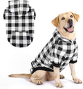 KOOLTAIL Plaid Dog Hoodie Pet Clothes Sweater with Hat and Pocket for Small Medium Large Size Dogs, Soft Winter Warm Dog Cold Weather Coat, Fleece Fall Dog Hooded Sweatshirt for Puppy Cats, White XXL