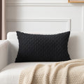 Kevin Textile 12x24 Inch Pillow Cover 1 Pack Boho Decorative Soft Striped Corduroy Lumbar Farmhouse Accent Rectangle Cushion Case for Living Room Couch Sofa Bed, Black