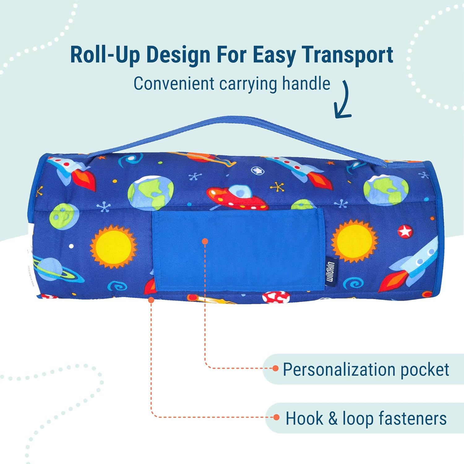 Wildkin 43-inch Kids Nap Mat – Soft Microfiber Toddler Sleeping Mat with Pillow