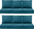 Luxury 22x24/22x25 6-Inch Outdoor Deep Seat Cushions Set of 6 - Comfortable Patio Zipper Chair Cushion for Wicker Dining Rocking Swivel Chairs Loveseat Couch Sectional Sofa - Peacock Blue