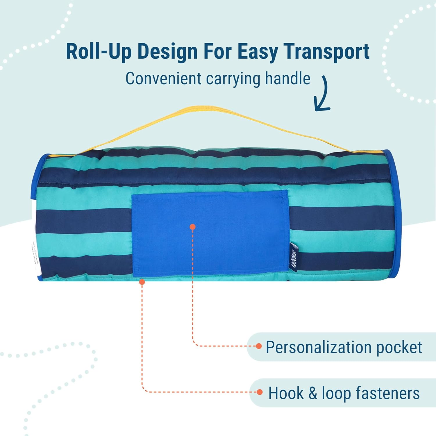 Wildkin 43-inch Kids Nap Mat – Soft Microfiber Toddler Sleeping Mat with Pillow