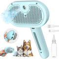 3-in-1 Self-Cleaning Pet Brush for Shedding - Removes Static and Loose Hair from Dogs and Cats (Blue)
