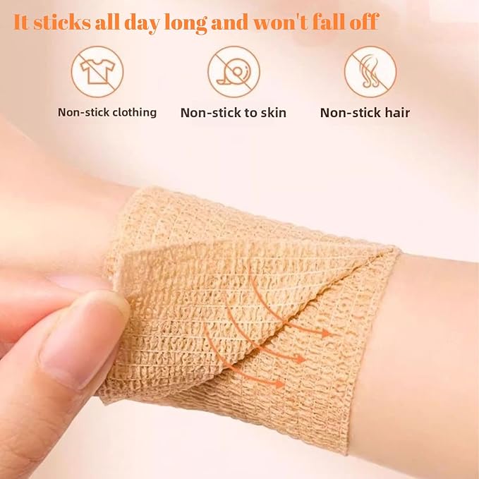 48 Rolls Self Adhesive Bandage Wrap, Vet Wrap 2 Inch for Horses Dogs Wounds Care, Self Sticking Elastic Bandage Wrap Tape for Wrist, Ankle, Sports, Tatto (Brown)