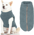 Gooby Sherpa Vest Dog Sweater - Stone Blue, X-Small - Warm Fuzzy Fleece Step in Dog Jacket Without Ring Leash for Small to Medium Dogs