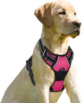 BARKBAY No Pull Dog Harness Front Clip Heavy Duty Reflective Easy Control Handle for Large Dog Walking(Pink,XS)