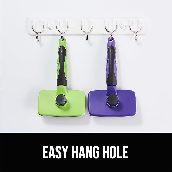 Self Cleaning Slicker Brush for Dogs& Cats, Skin Friendly Grooming Brush for Shedding Long&Short Haired Dogs& Cats, Deshedding Pet Supplies Accessories, Purple