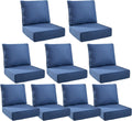 6" Thick Outdoor Cushions 24x24x6, 9-Set Deep Seat Patio Cushions with Removable Cover, Waterproof & Fade Resistant Replacement for Wicker Chair, Loveseat, Sofa - Blue