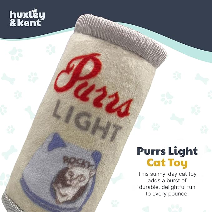 Huxley & Kent Plush Cat Toy - Interactive Catnip Toy for Cats & Kittens - Soft Kitty Toy with Crinkle & Catnip - Fun Indoor Play Toy - Purrs Light