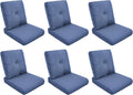 Patio Cushions for Outdoor Furniture - 22" x 25" x 4" UV Resistant Thick Foam Cushions Water Resistant Replacement Cushion for Outdoor Patio Furniture Chair/Sofa/Couch | Blue | 6-Pack |