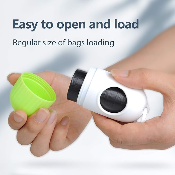 Fida Retractable Dog Leash with Dispenser and Poop Bags, 16 ft Pet Walking Leash for Large Dog up to 110 lbs, Anti-Slip Handle, Tangle Free, Reflective Nylon Tape (L, Green)