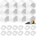 24 Pack Cat Water Fountain Filters Replacement, 12 Carbon Filters and 12 Foam Sponge Pre-Filter Fit for Multiple Ceramic and Stainless Steel Pet Fountains