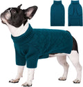 SUNFURA Dog Sweater, Medium Dog Sweaters Doggie Pullover for Fall Winter, Fleece Pet Christmas Sweaters for Holiday, Warm Turtleneck Knitwear for French Bulldog, Boston Terrier, Blue M