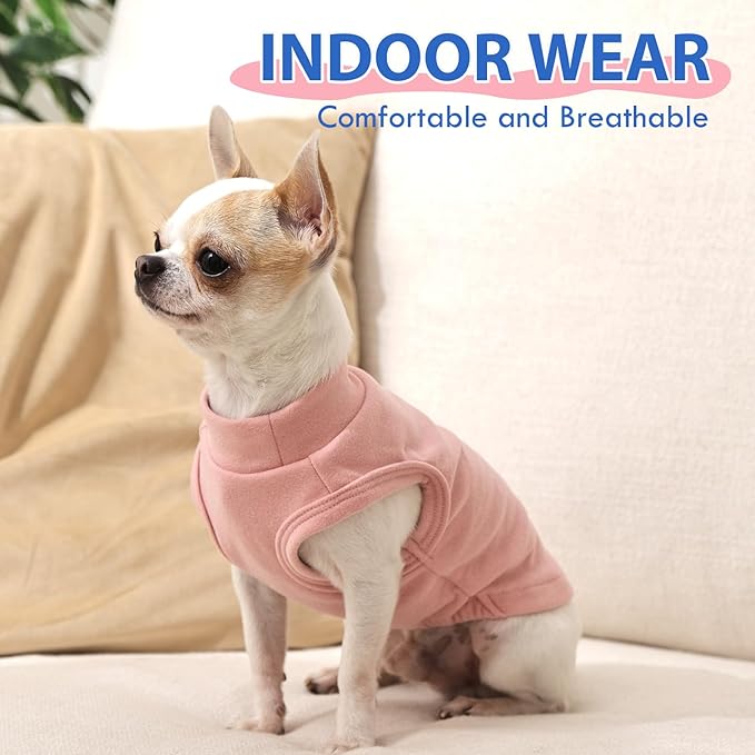 Dog Fleece Vest - Pink, XXL - Sleeveless Lightweight Shirts | Warm and Stretchable Sweater for Medium Dogs,Sweatshirt Indoor Daily Wear