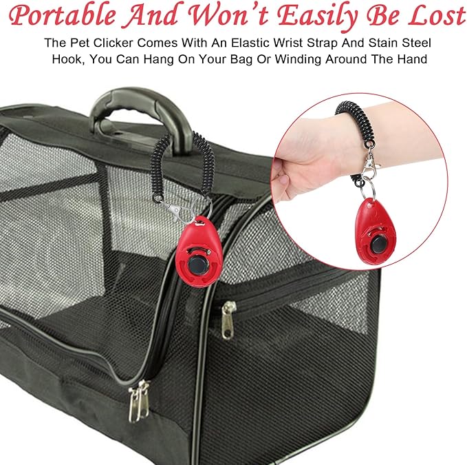 18 Pieces Dog Training Clicker, Pet Behavioral Training Clickers with Wrist Strap for Dogs Cats Puppy Birds Horses(Multicolor)