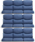 9-Piece Outdoor Patio Cushion Set - Fade & Water Resistant with Removable Olefin Cover, 22x24x4 Inch Memory Foam Cushions for Wicker Sectional Sofa – Blue/Crescent