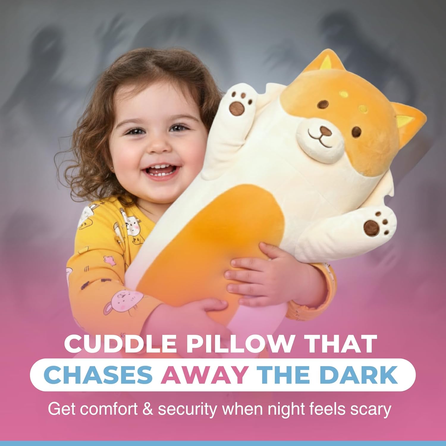 Fox Plush Body Pillow for Kids | Long Stuffed Animal Cuddle Pillow | Soft, Cute Hugging Toy | Plushie Gift for Girls & Boys | Long Plush Body Pillow for Sleep & Comfort | Large, 47 Inches