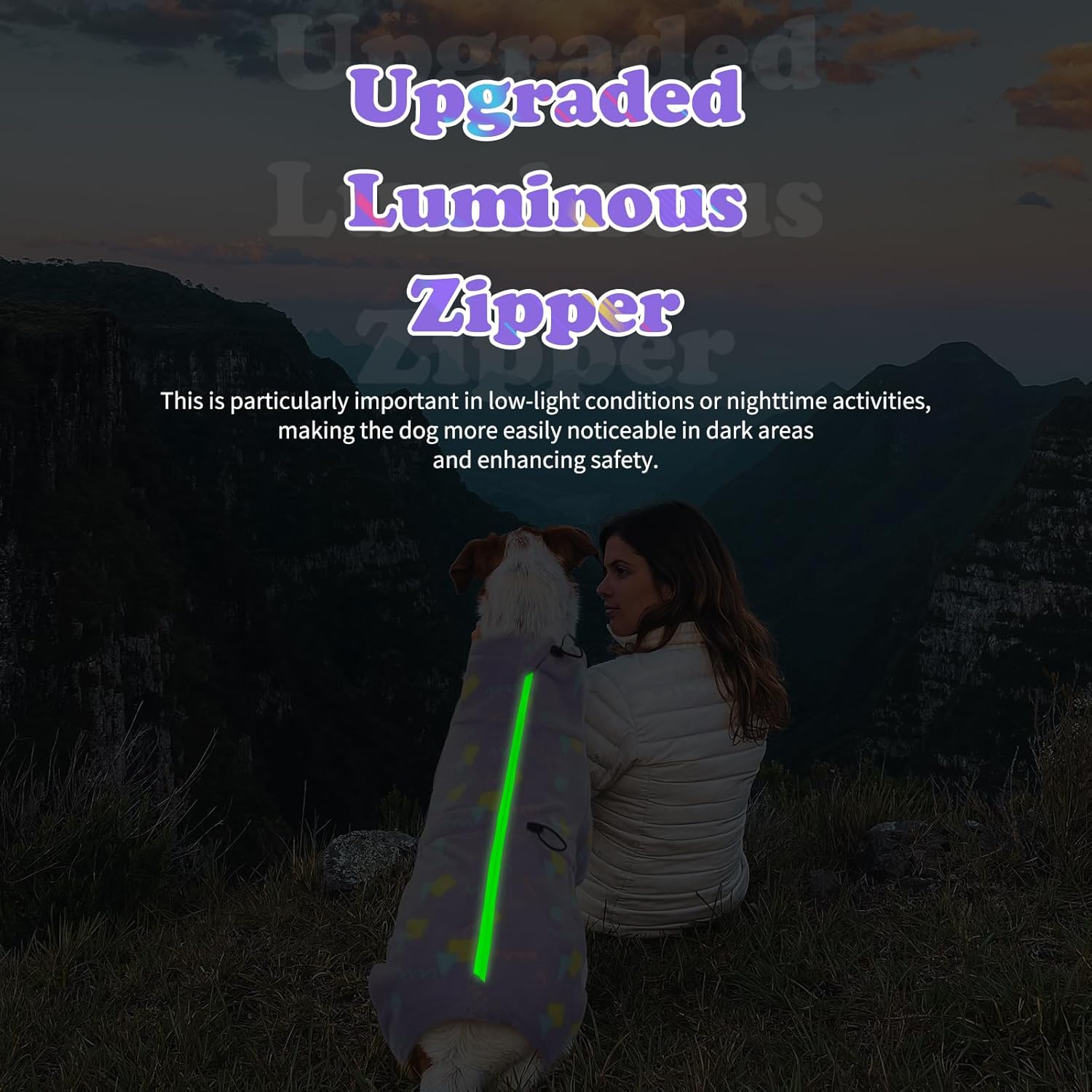 ROZKITCH Dog Winter Coat Soft Fleece Pullover Pajamas, Pet Windproof Warm Cold Weather Jacket Vest with Luminous Zipper, Jumpsuit Apparel Outfit Clothes for Small Medium Large Dog Geometry 4XL