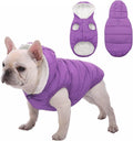 Fleece Hoodie for Dogs - Windproof Waterproof Coat, Winter Warm Jacket, Cold Weather Pet Apparel Clothes Vest for Small Medium Dogs (S, Purple)