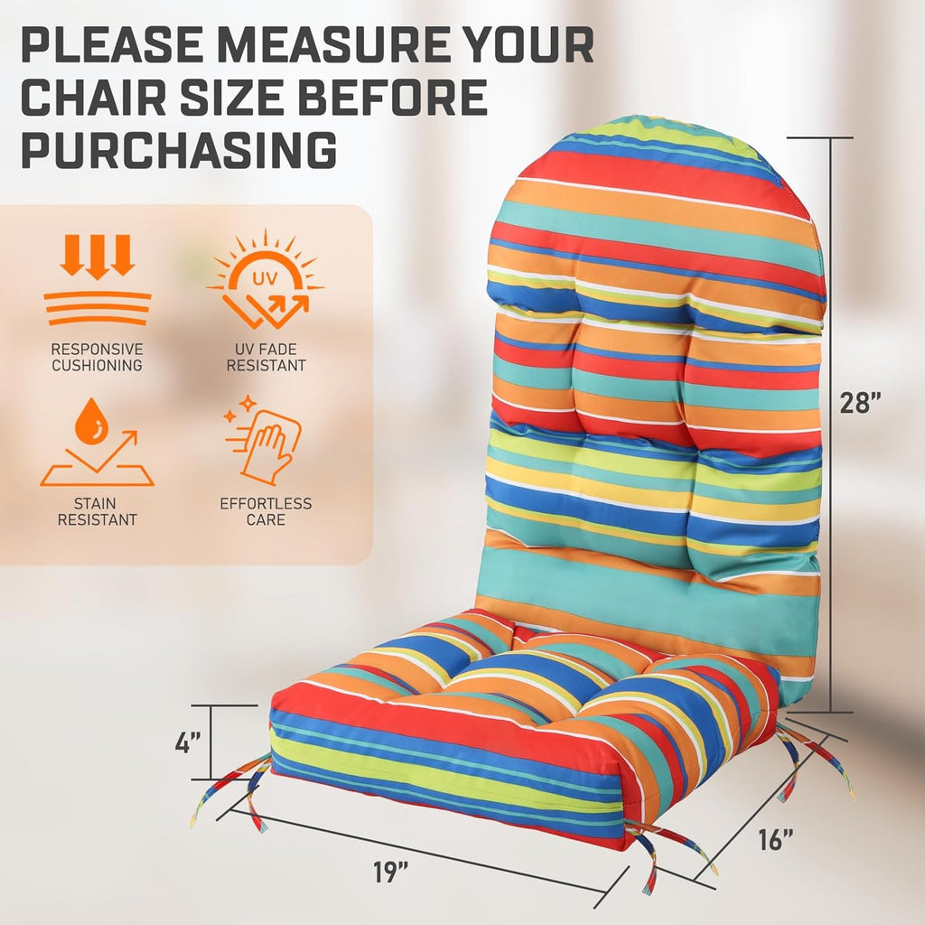FUNBERRY Adirondack Chair Cushion Polyester, Waterproof, UV Fade Resistant, Set of 1, 44''L x 19''W x 4''H