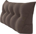 Triangular Reading Bed Rest Pillow Large Bolster Cushion Headboard Backrest Wedge Pillow with Removable Cover and Two Large Side Pockets (Cedar Brown, 47 x 8 x 20 inches)
