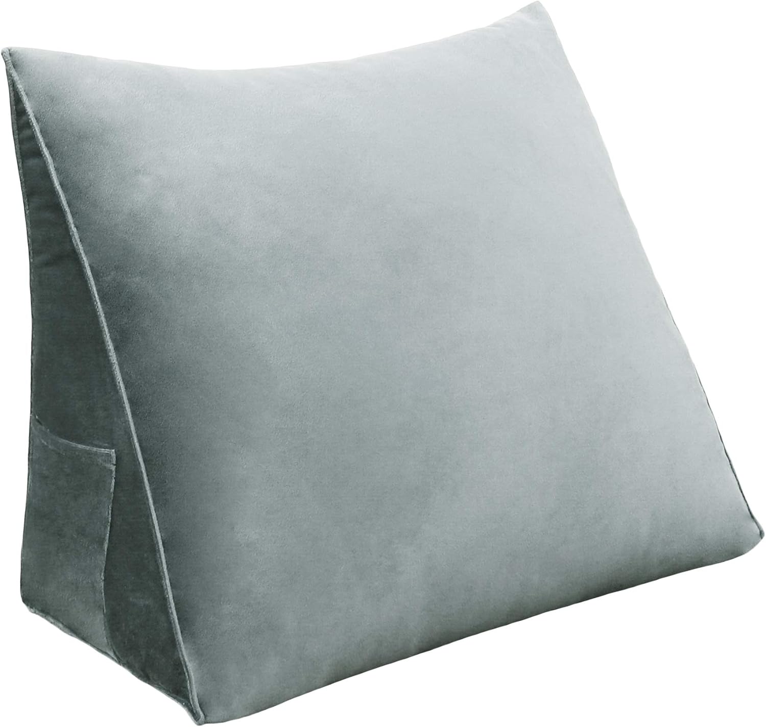 Wedge Headboard Pillow Dorm Room Reading Pillow Back Support for Sitting Up in Bed Bolster Lumbar Cushion Body Positioning Bedrest (Light Gray, 24x8x20 in)
