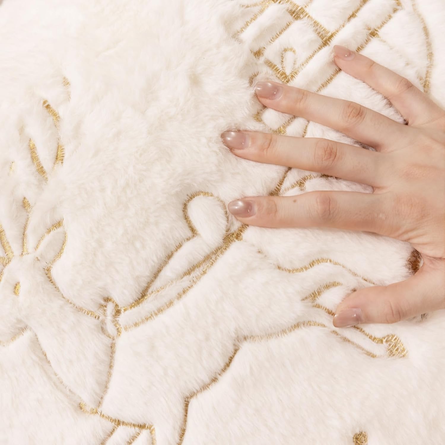 Christmas Embroidered Throw Pillow Cover - Soft Chenille Holiday Decorative Cushion for Xmas Tree Decor, Winter Home Decor, Cozy Living Room Bedroom Sofa (Reindeer, 20" x 20" (Pack of 2))