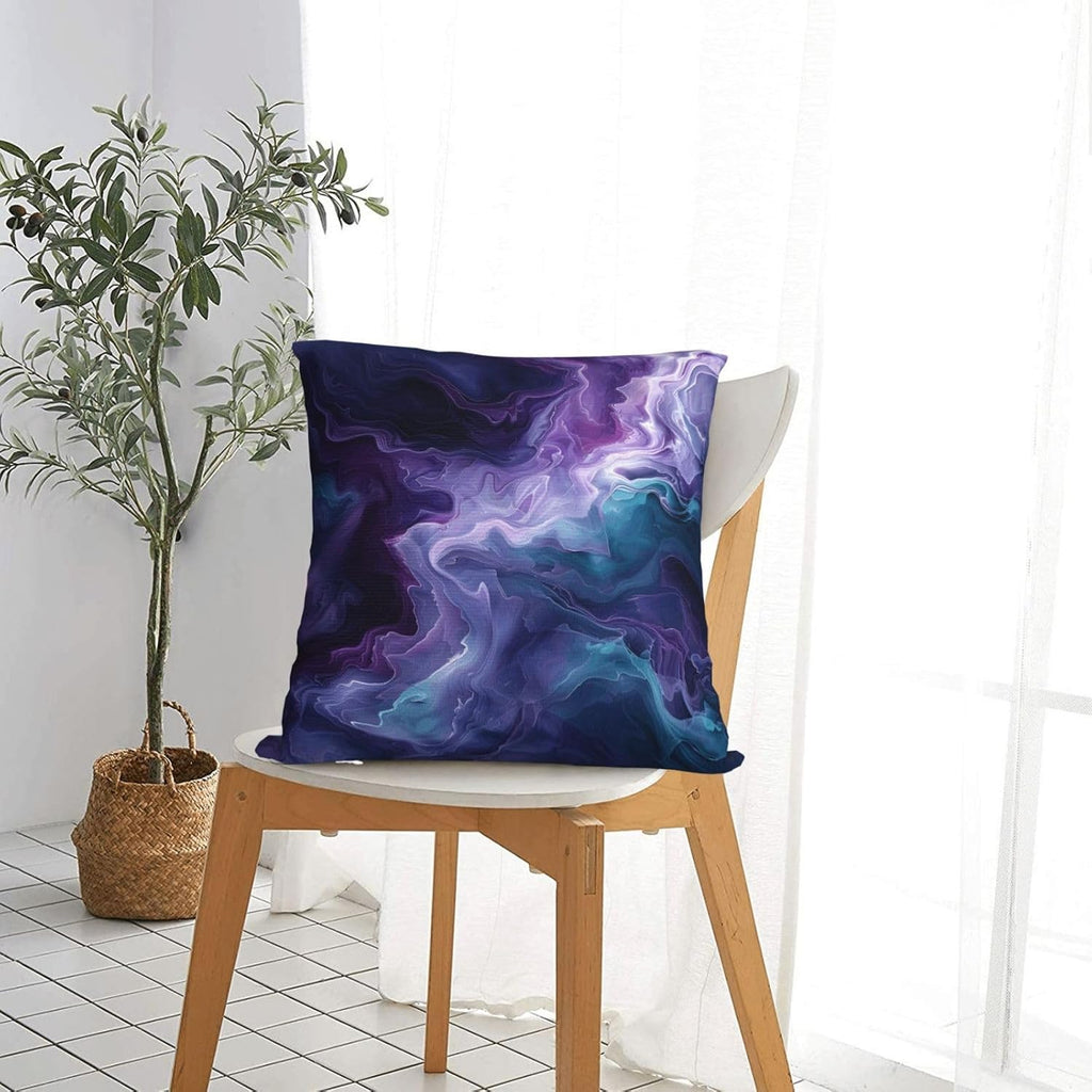 Purple Teal Turquoise Galaxy Nebulous 16x16 inches Throw Pillow Covers Cozy Square Pillowcases Home Decor for Bed Couch Sofa Office Living Room Cushion Covers