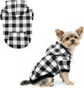 KOOLTAIL Plaid Dog Hoodie Pet Clothes Sweater with Hat and Pocket for Small Medium Large Size Dogs, Soft Winter Warm Dog Cold Weather Coat, Fleece Fall Dog Hooded Sweatshirt for Puppy Cats, White S