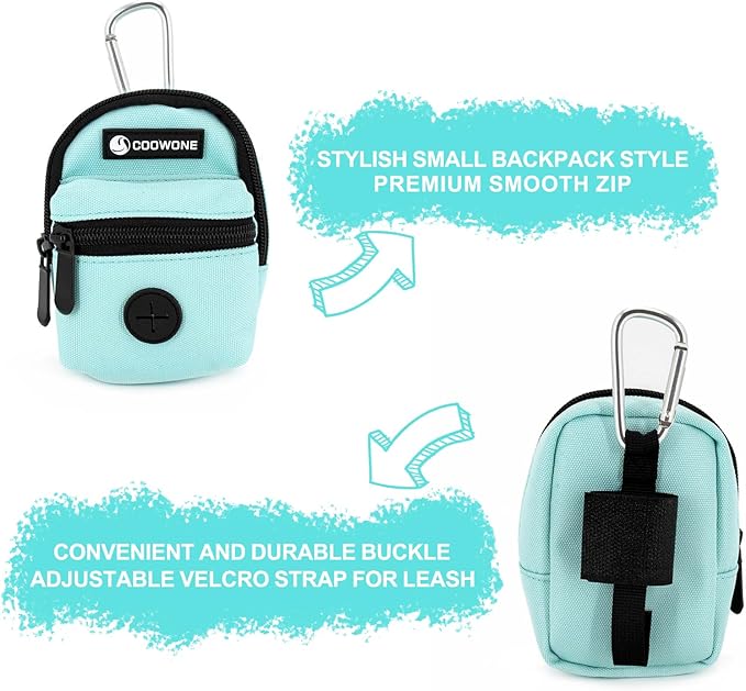 Dog Treat Pouch Dog Poop Bag Holder for Leashes, Pets Snack Container With Inner Small Bag, Puppy Supplies Perfect for Training and Walking - Hands Free Dog Waste Bag Dispenser -Dog Travel Accessories