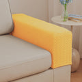 2Pcs Couch Arm Covers, Armrest Cover for Sofa, Sofa Arms Covers Washable Arms with Twist Pins Soft,Skin-Friendly for Pets (Texture Yellow, Armrest Cover)