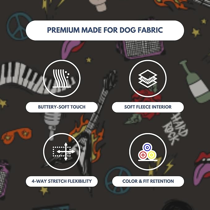 Spark Paws Dog Hoodie – Premium Dog Sweater for Small, Medium, and Large Dogs | Warm Outfits for French Bulldogs, Pitbull, Puppy, Winter Jacket Alternative - Rock and Roll -2XL