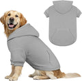 Dog Sweaters for Large Dogs,Dog Hoodie,Warm Fleece Sweatshirt with Hood & Pocket,Leash Hole,Cozy Cold Weather Pet Clothes Sweater Hoodie for Large Dogs(Grey,XL)