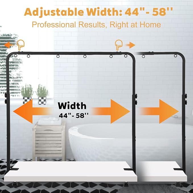 Dog Grooming Arm, Adjustable Pet Grooming Arm with Clamp for Small and Medium Dogs,Grooming Loop and No Sit Haunch Holder (Black, 42.5" H U-Shape Arm + Heavy Duty Clamp)