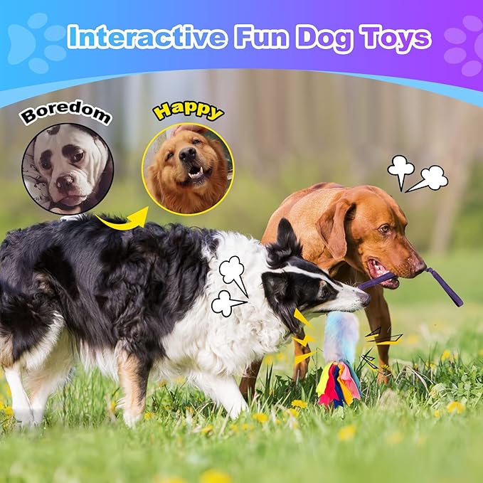 Dog Rope Toys, Nearly Indestructible Dog Rope Toy with Strong Squeak- Ideal Tug of War Interactive Dogs Training Toy, Dental Cleaning Chew Toys, Tug Toy for Boredom Suitable for Dogs of All Ages