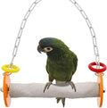 Roll Bird Swing - Pumice Perch Bird Toys Trims Nails and Beaks, Safe and Non-Toxic Bird Cage Accessories for Small and Large Birds, Swinging Toys Birds Will Love, Medium 9 Inches