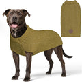 KYEESE Dog Sweater with Leash Hole Comfy Pullover Sweater Medium Size Male with Reflective Yarn Warm Pet Coats Stretchy Cozy Lightweight Thick Knitwear Dog Clothes,Brown, X-Large
