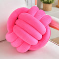 Decorative Throw Knot Pillow Ball for Home Chair Sofa Couch Bed Aesthetic Round Velvet Knotted Pillow Cushion (Hot Pink, 11 inches)