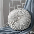 MOCOFO 14" Velvet Pleated Round Pumpkin Throw Pillow Couch Cushion Floor Pillow for Sofa Chair Bed Car Home Decorative