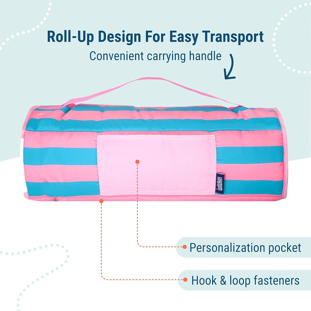 Wildkin 43-inch Kids Nap Mat – Soft Microfiber Toddler Sleeping Mat with Pillow