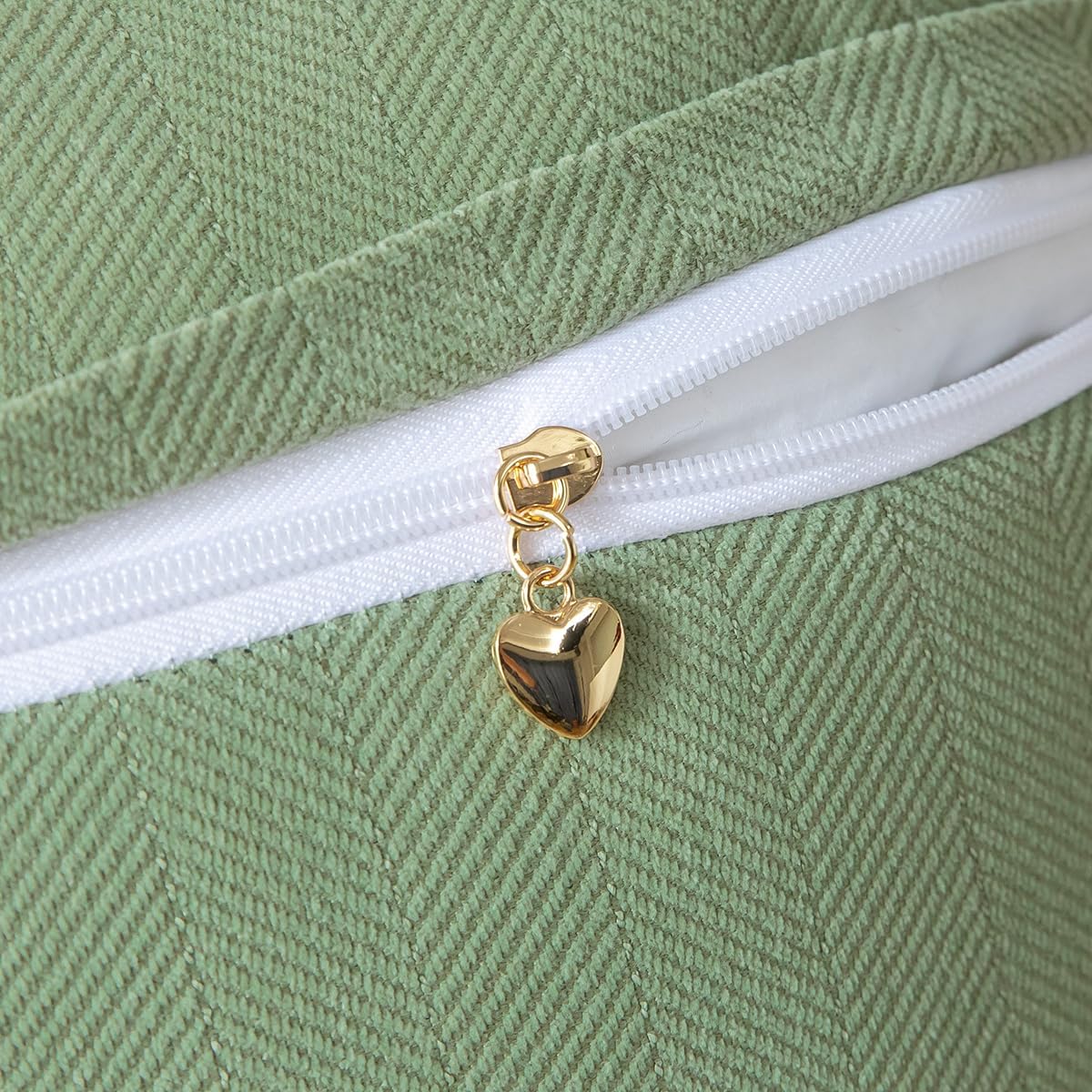 Set of 2 Decorative Fringe Throw Pillow Covers Chenille Pillow Covers Elegant Design Pillowcase Soft Tassels Cushion Cover for Couch Bed Home Decor,24×24 Inch,Sage Green