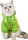 QWINEE Basic Dog Hoodie Sweatshirt Puppy Sweater Warm Cat Costumes Pet Clothes for Chihuahua Puppy Kitten Small Medium Dogs Green Small