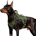 WINGOIN Tactical Dog Harness for Large Dogs, Heavy Duty No Pull Dog Harness with Handle, Adjustable Reflective Military K9 German Shepherd Big Size Dog Vest for Walking, Training, Hunting, Green (L)