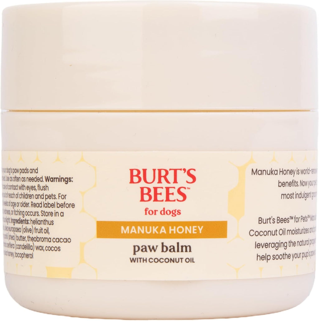 BURT'S BEES FOR PETS Paw Balm for Dogs with Manuka Honey and Coconut Oil, Soothes Dry Dog Paws, Naturally Derived Ingredients, 1.76 Oz